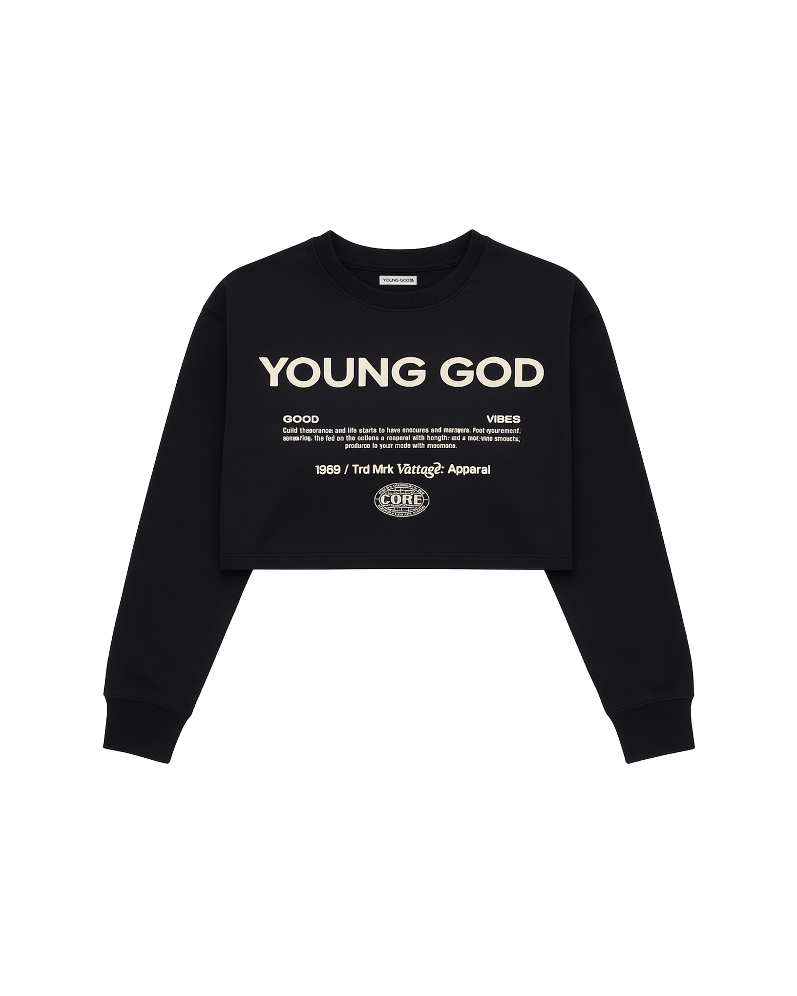 Playera estilo Crop Negra