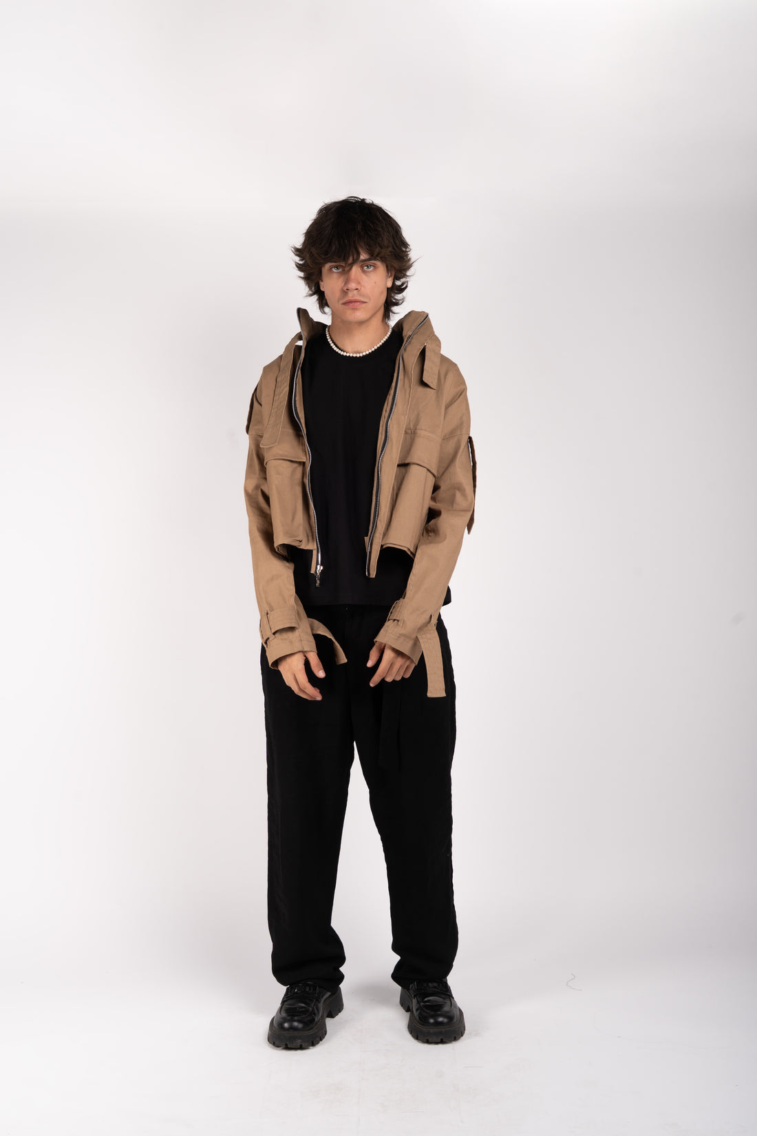 Cropped Utility Jacket – Camel Brown