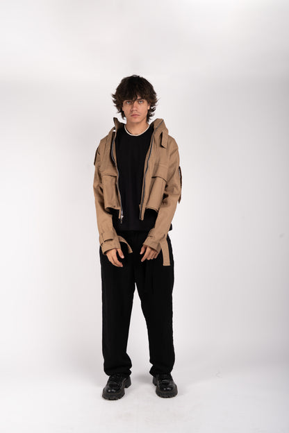 Cropped Utility Jacket – Camel Brown