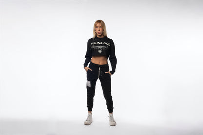 Playera estilo Crop Negra