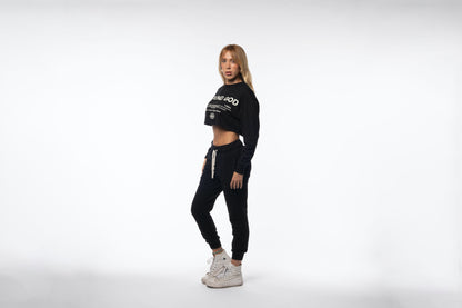 Playera estilo Crop Negra
