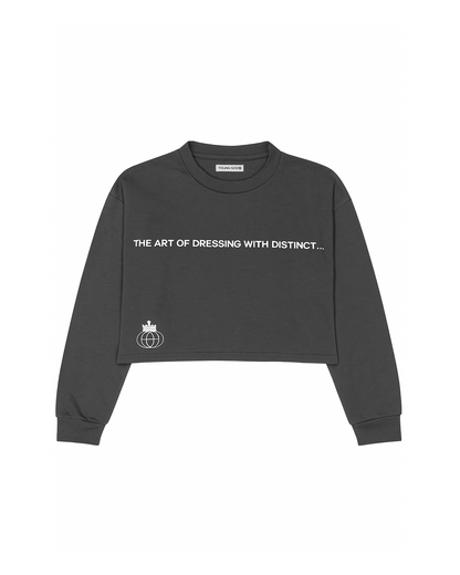 Playera estilo Crop Gris