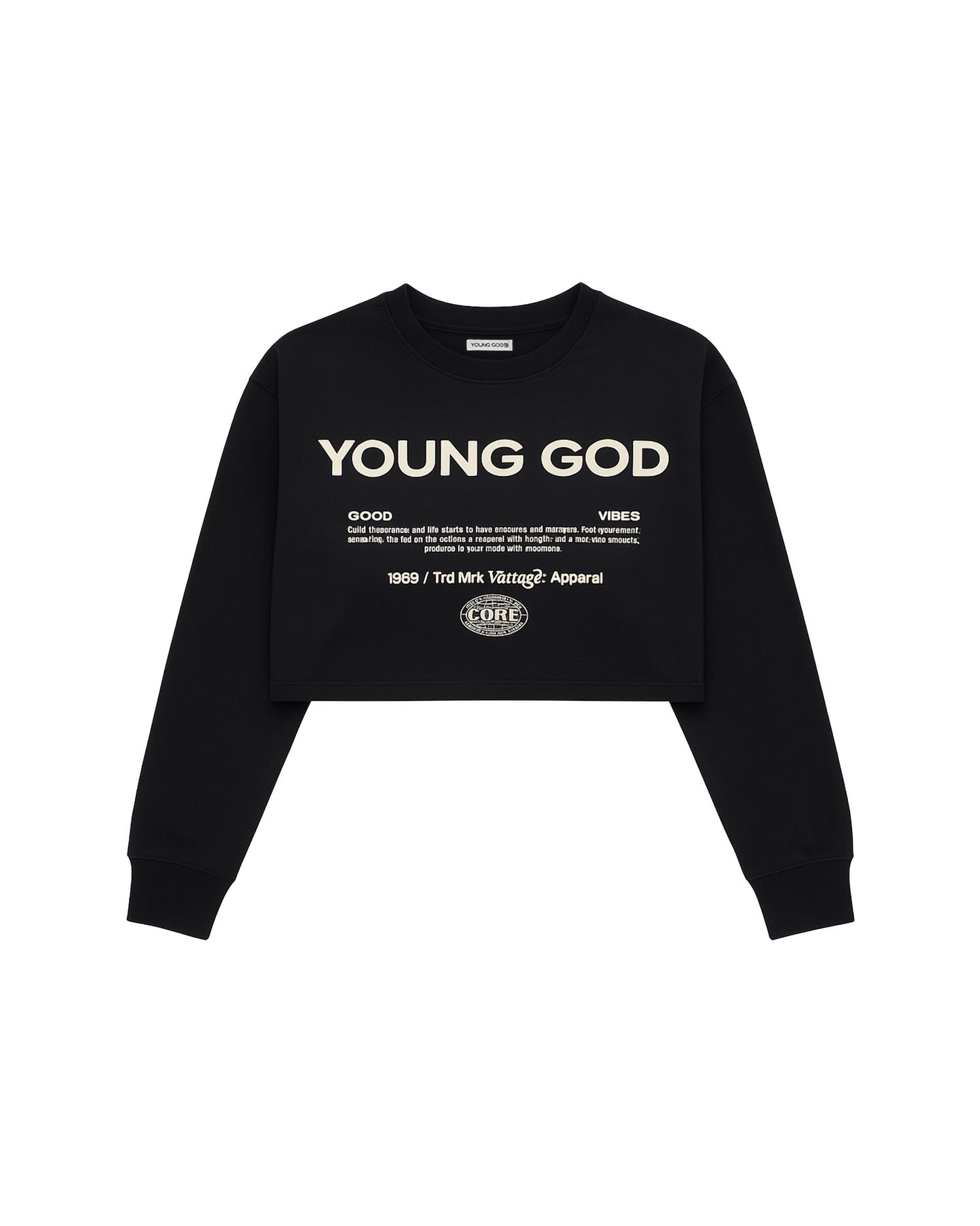 Playera estilo Crop Negra
