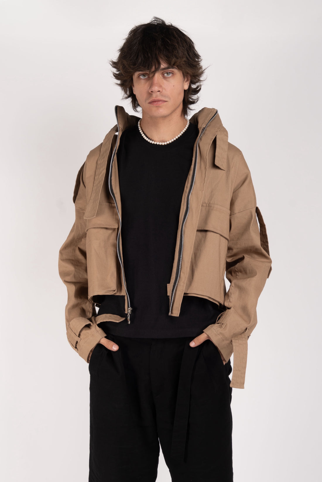 Cropped Utility Jacket – Camel Brown